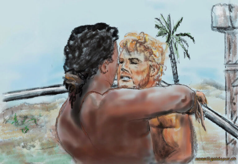 Gilgamesh und Enkidu im Nahkampf