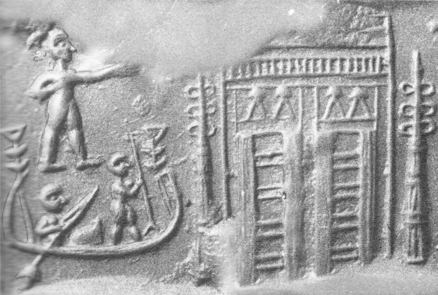 Mesopotamisches Zylinder-Siegel, ca. 3000 v. Chr. (Nigulla-Tor)