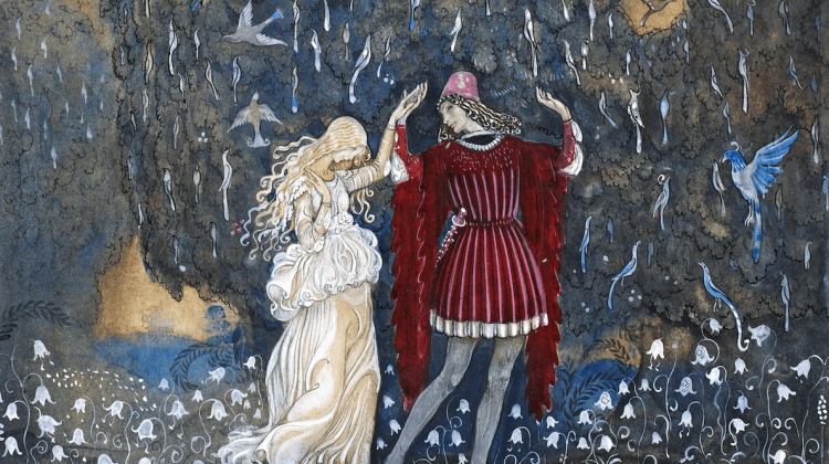 Lena und der Ritter (John Bauer) für die Göttin und ihr Heldenkönig